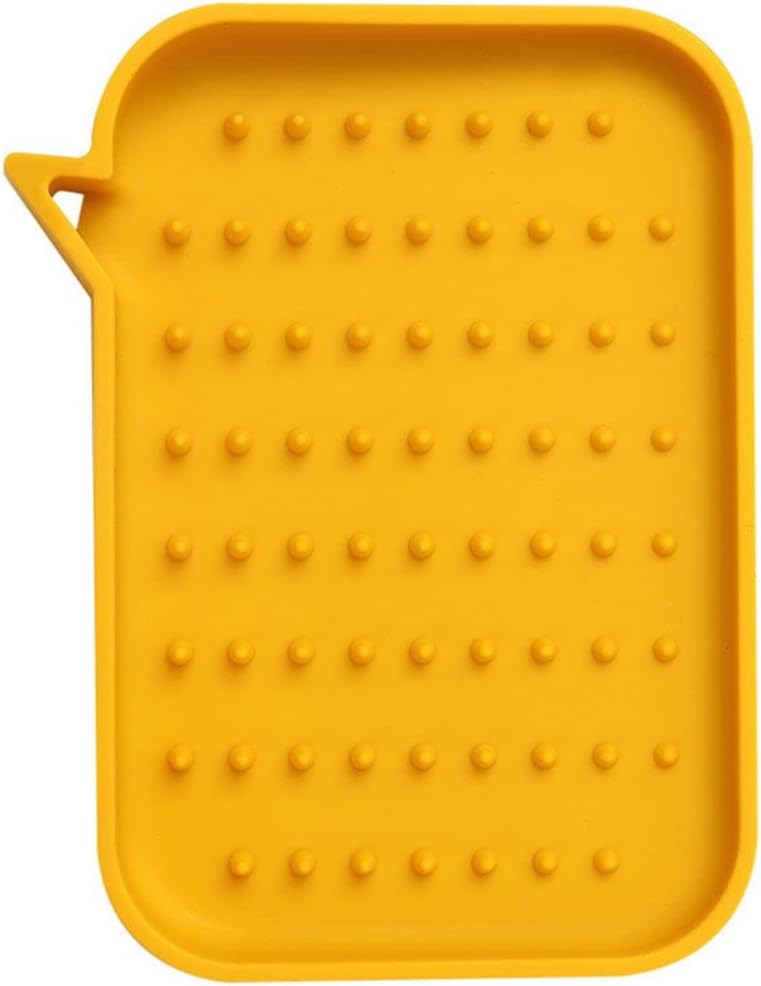 Self Draining Soap Dish Silicone Holder with Drainage Hole Orange