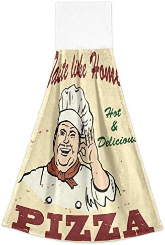 Kcldeci Vintage Pizza Hand Towels 2 Pack
