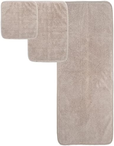 POLYTE 60 x 30 in Microfiber Bath Towel Set 6 Piece Beige