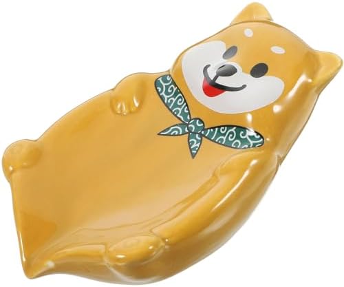 Alipis Ceramic Dog Soap Dish Holder Self Draining