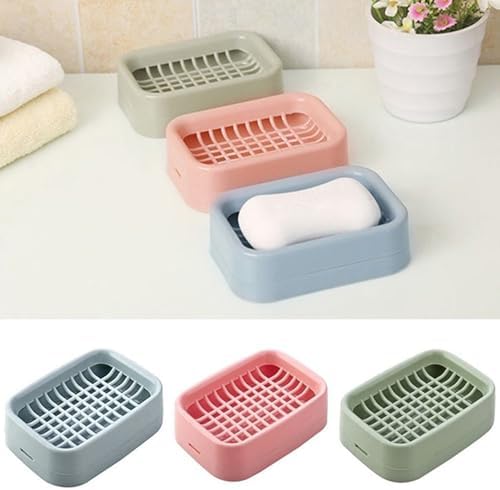 PP Double Layer Grid Drain Soap Box Holder