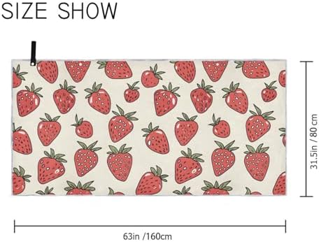 SUABO Strawberry Bath Towels with Hanging Loops