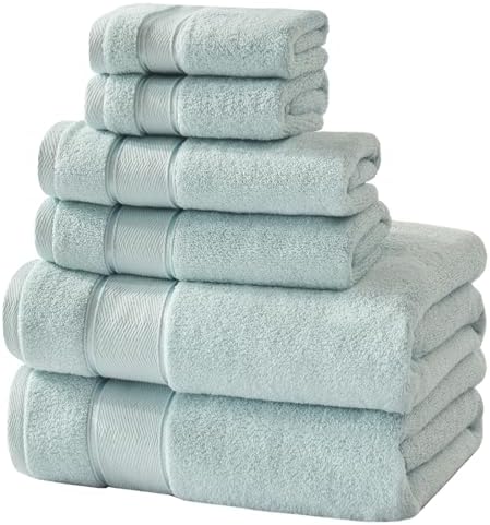 Marvione 6-Piece Bath Towel Set 100 Turkish Cotton 1