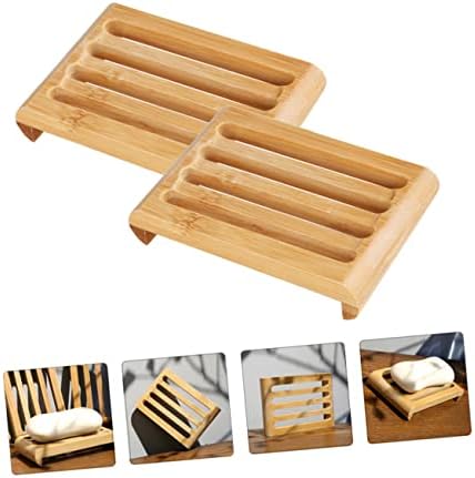 Holibanna 2Pcs Self Draining Soap Dish for Bathroom Countertop