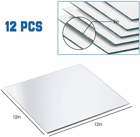 VASUHOME 12 Square Mirror Candle Holders Set of 12
