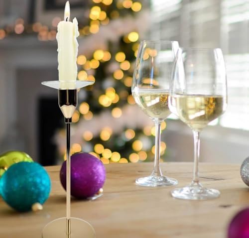 VGEUNA 12 Pack Clear Bent Glass Candle Drip Bobeches