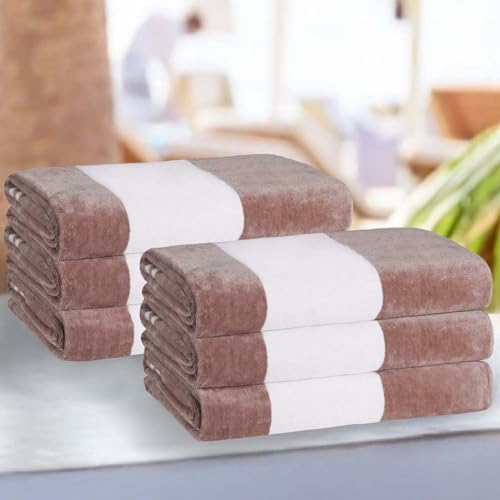 Superior Cotton Striped Beach Towels Set of 6