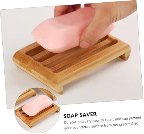 2Pcs Natural Bar Soap Holder with Draining Slots for Bathroom and Kitchen