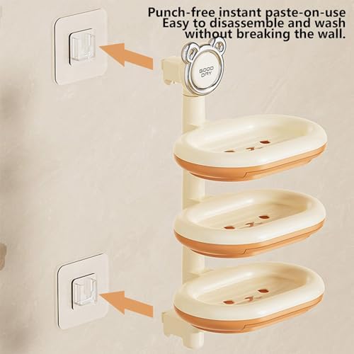 3 Tier Rotating Bar Soap Holder for Shower