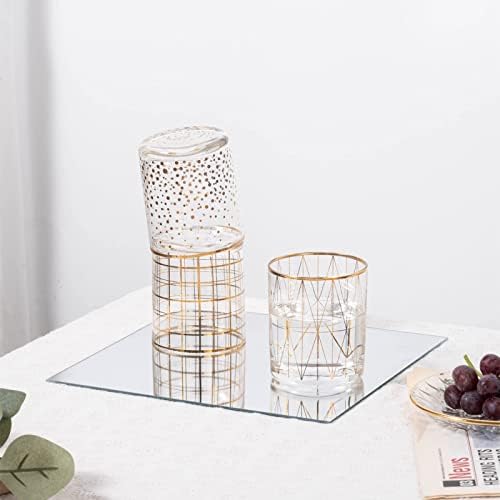 VASUHOME 12 Square Mirror Candle Holders Set of 12