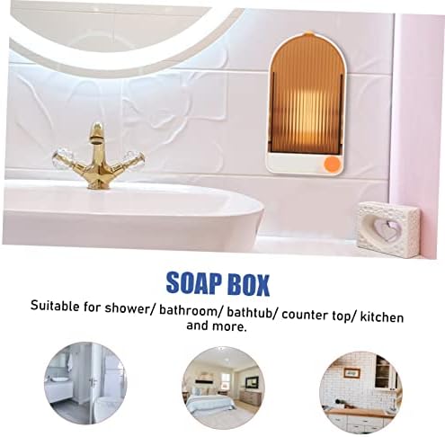 Leakproof Soap Dishes with Adhesive Mount for Bathroom and Kitchen