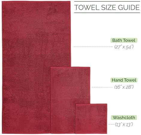 Elegant Comfort 4 Lines Viscose Stripe 6-Piece Towel Set - Burgundy 1