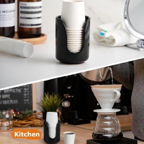 Sleek Bathroom Cup Dispenser with Adjustable Holder