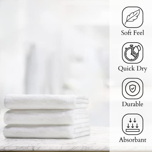 GOLD TEXTILES Premium White Hand Towels 4 Pack 1