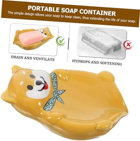 STOBAZA Cartoon Dog Ceramic Soap Dish Holder