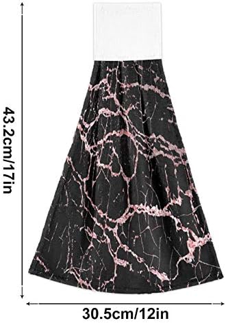Kcldeci Rose Gold Marble Hand Towels 2 Piece Set
