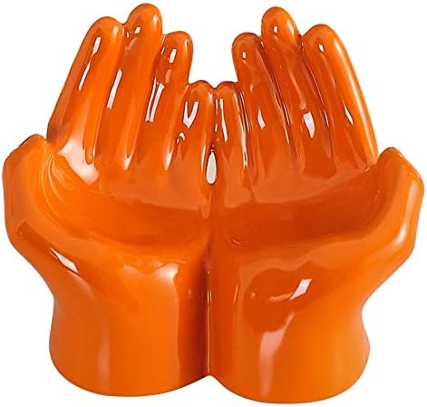 Creative Hands Shape Ceramic Soap Dish Orange