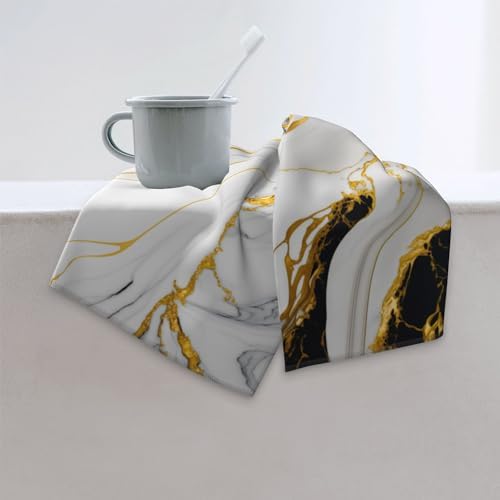 Bapcoku White Marble Hand Towels Set of 2