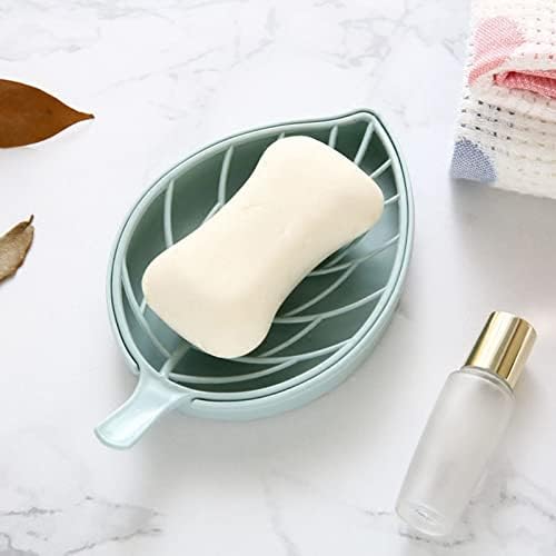 2Pcs Plastic Soap Dish with Drain Blue