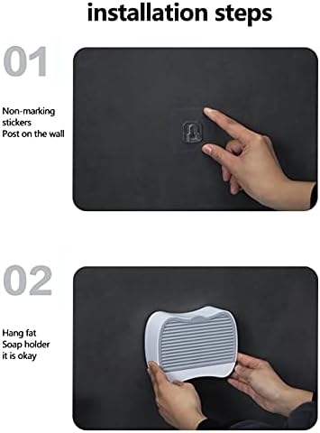 SHOUCAN Bar Soap Holder Adhesive No Drilling Wall Mount Large Orange