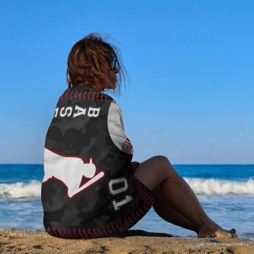 Custom Baseball Beach Towel with Name