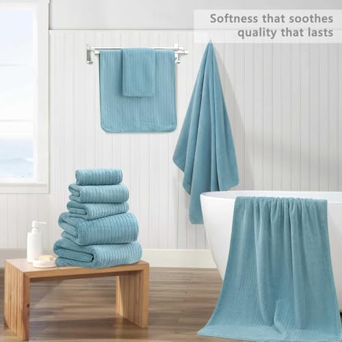 18 Piece Soft Turquoise Bath Towel Set