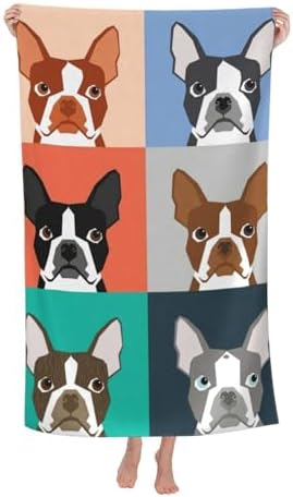 HKHEHOP Boston Terrier Beach Towel