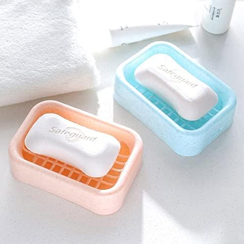 Zerodis Draining Soap Dish with Water Tray - DoubleLayer Design AntiSlip Bottom Pink