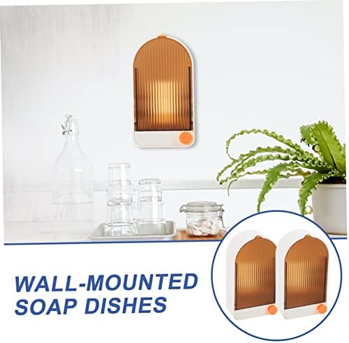 Leakproof Soap Dishes with Adhesive Mount for Bathroom and Kitchen