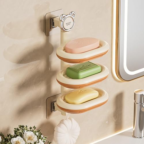 3 Tier Rotating Bar Soap Holder for Shower