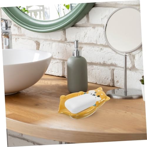 Ceramic Dog Soap Dish Holder with Drainage