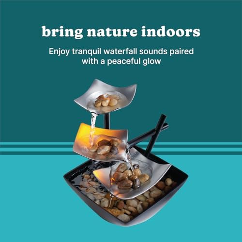 Homedics Water Fountain with Soothing Sound and River Rocks