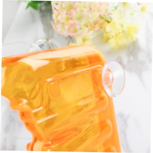 Ciieeo Bathroom Waterfall Soap Dish with Clear Orange Cup Holder