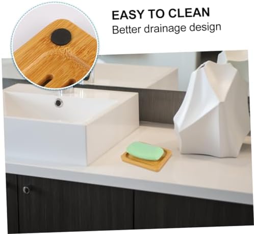 KONTONTY 1Pc Stylish Wooden Soap Holder for Kitchen Bathroom