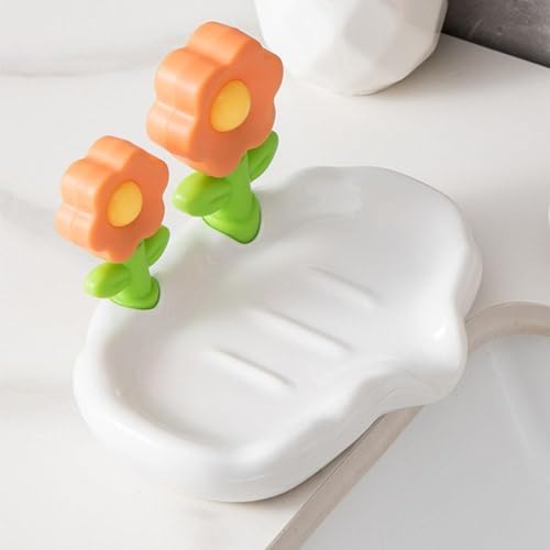 Flower-Shaped Soap Holder with Drainers
