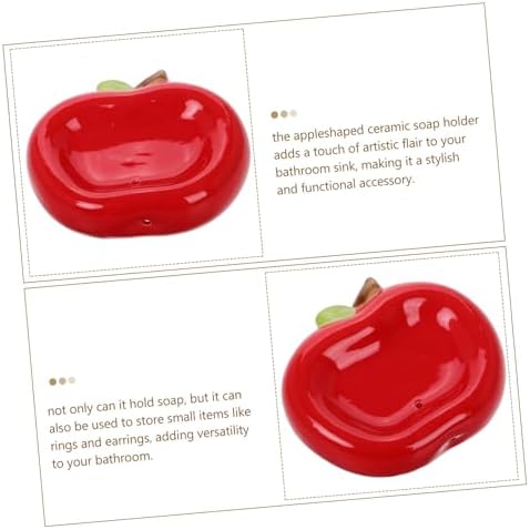 Apple Shaped Ceramic Soap Dish Decorative Holder