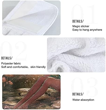 visesunny 2 Pack Soft Cotton Kitchen Hand Towels with Hanging Loop