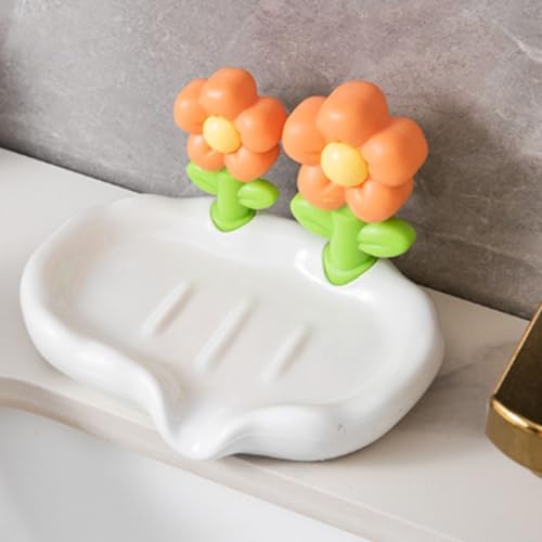 Orange Drain Soap Dish Holder for Bathroom