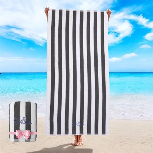 Personalized Beach Towels with Embroidered Name for Kids and Adults