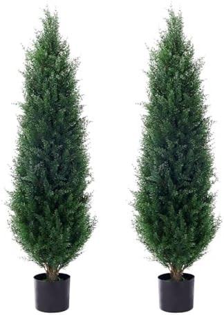 4ft Artificial Cedar Topiary Tree Potted Plants