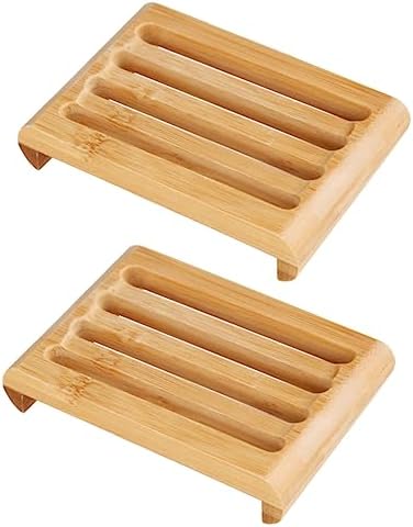 Holibanna 2Pcs Self Draining Soap Dish for Bathroom Countertop