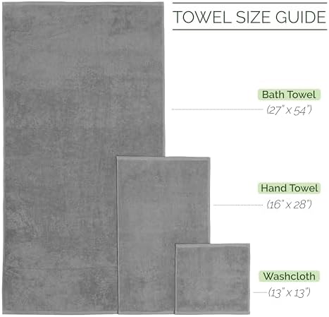 Elegant Comfort 6-Piece Turkish Cotton Towel Set Gray