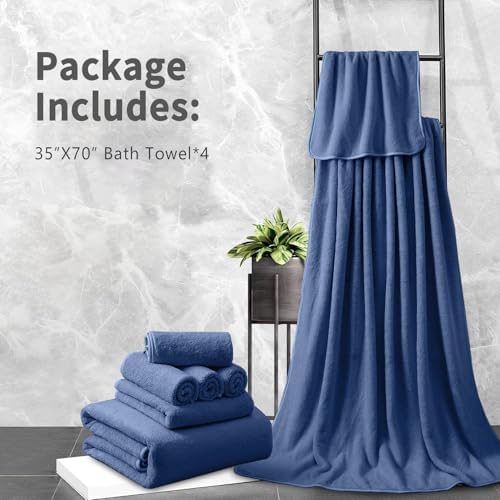 MAGGEA 4-Piece Extra Large Bath Sheet Set - 35x70 Inch Ultra Soft Towels
