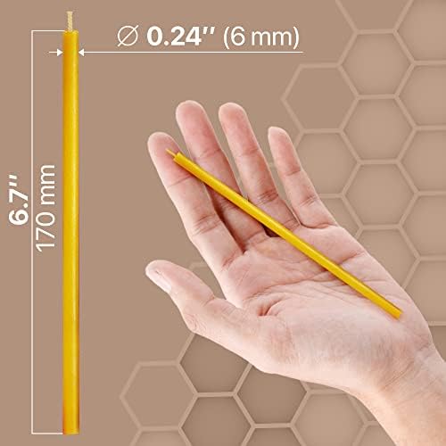 45 Pack Pure Beeswax Taper Candles 7 Inch Honey Scented