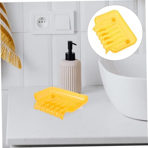 WOONEKY Bathroom Waterfall Soap Dish with Suction Cups