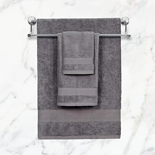 TRIDENT Luxury 3 Piece Towel Set Charcoal Grey