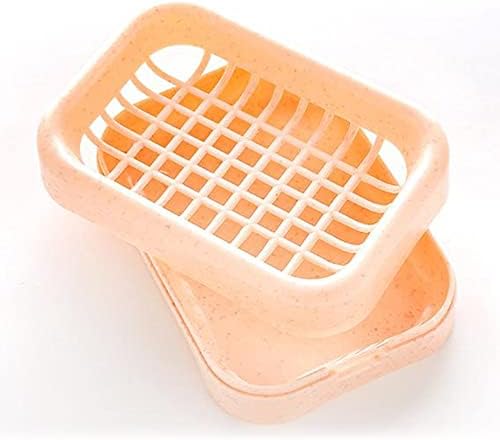 Zerodis Draining Soap Dish with Water Tray - DoubleLayer Design AntiSlip Bottom Pink