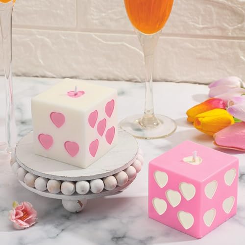 Heart Shape Dice Candles with Soy Wax and Corduroy