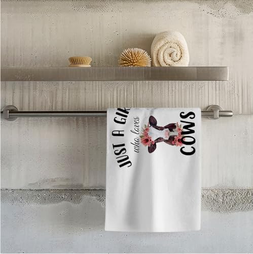 Tzhim Floral Cow Beach Towel 29x60in for Adults and Kids