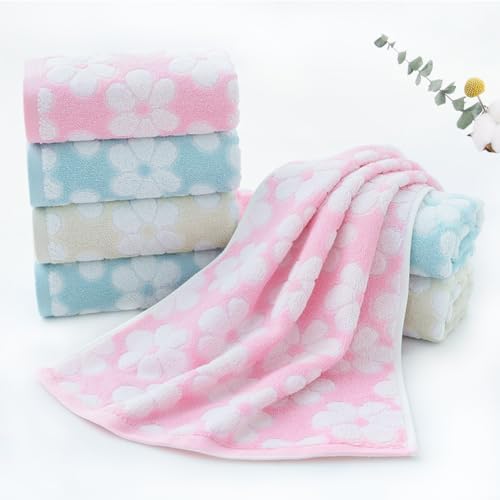 Pidada Hand Towels Set of 4 Brown Floral Pattern